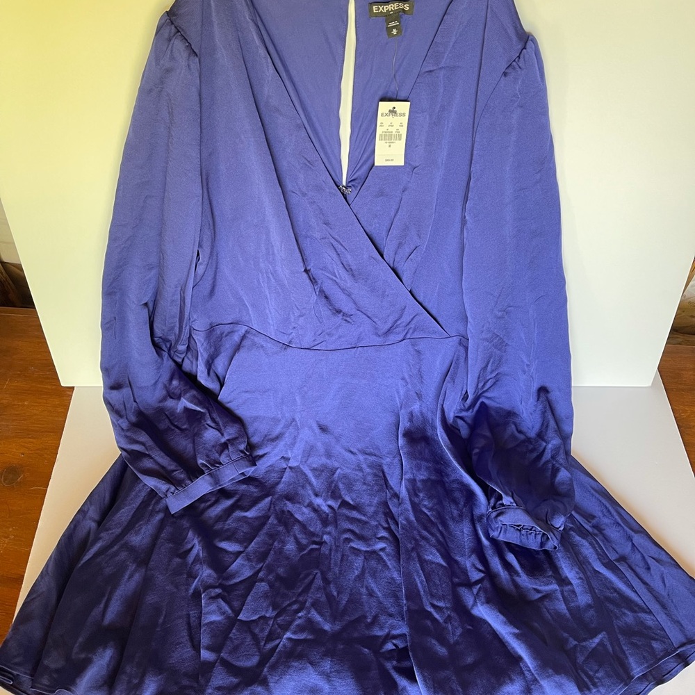 Express Purple Jewel Color Long sleeve Dress Med
